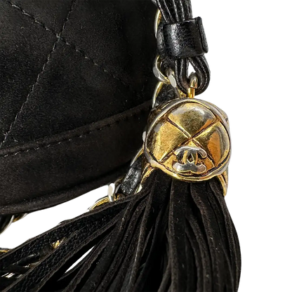 Chanel Vintage Mini Bucket schwarz Wildleder / gut Chanel