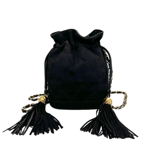 Chanel Vintage Mini Bucket zwart suède