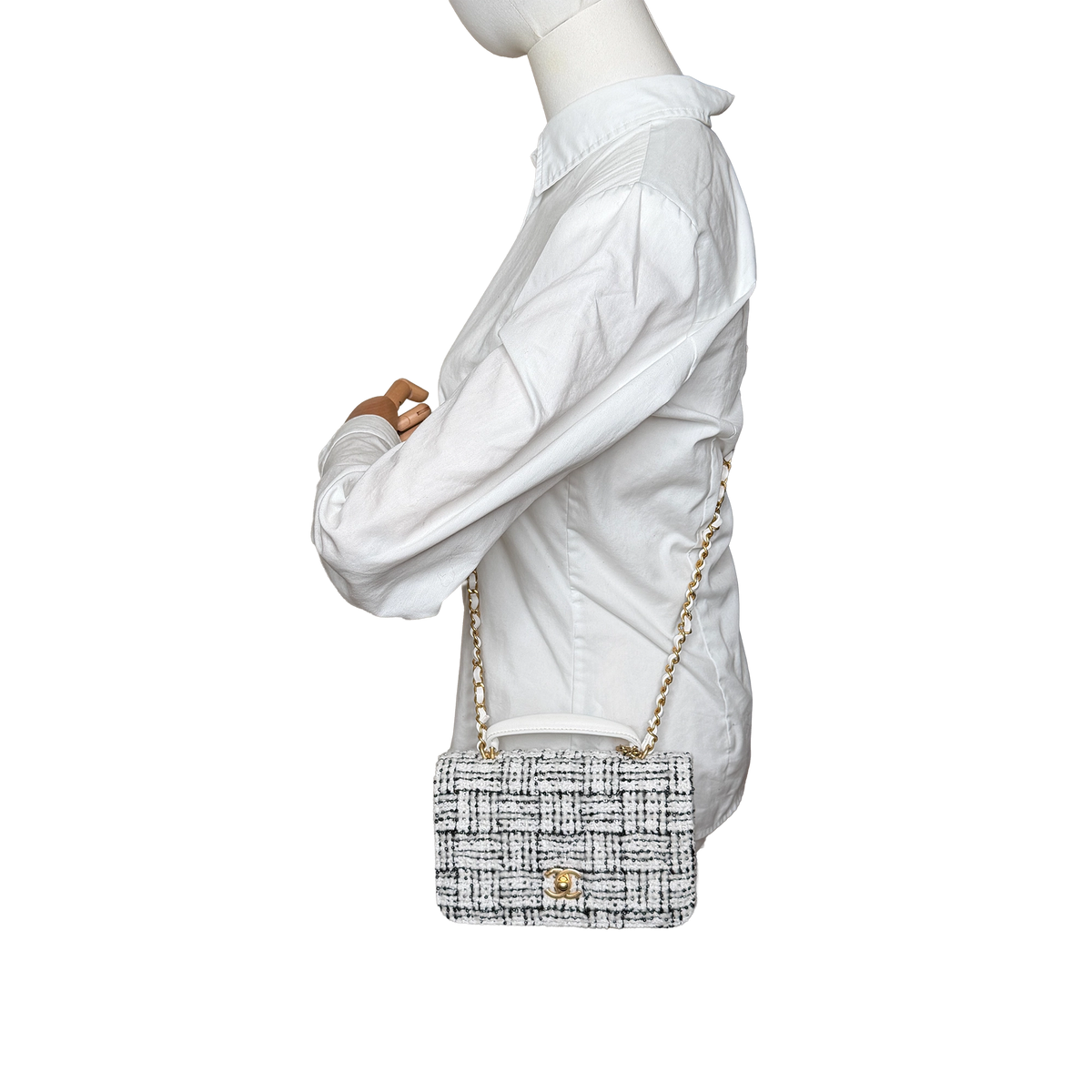 Chanel Mini Tweed Top Handle Double Flap Bag Fullset / neuwertig Chanel