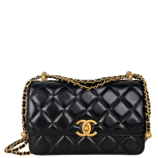 Chanel Perfect Fit Flap Bag Leder schwarz Fullset aktuelle Kollektion / neuwertig Chanel