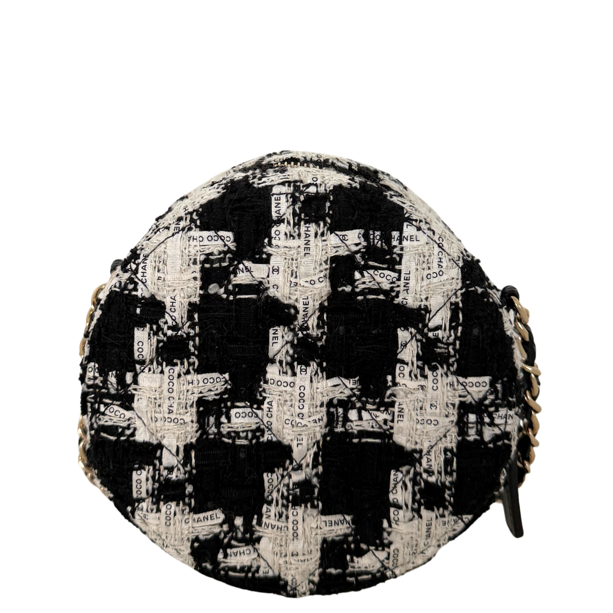 Chanel Round As Earth Tweed Crossbody Bag Schwarz / neuwertig Chanel