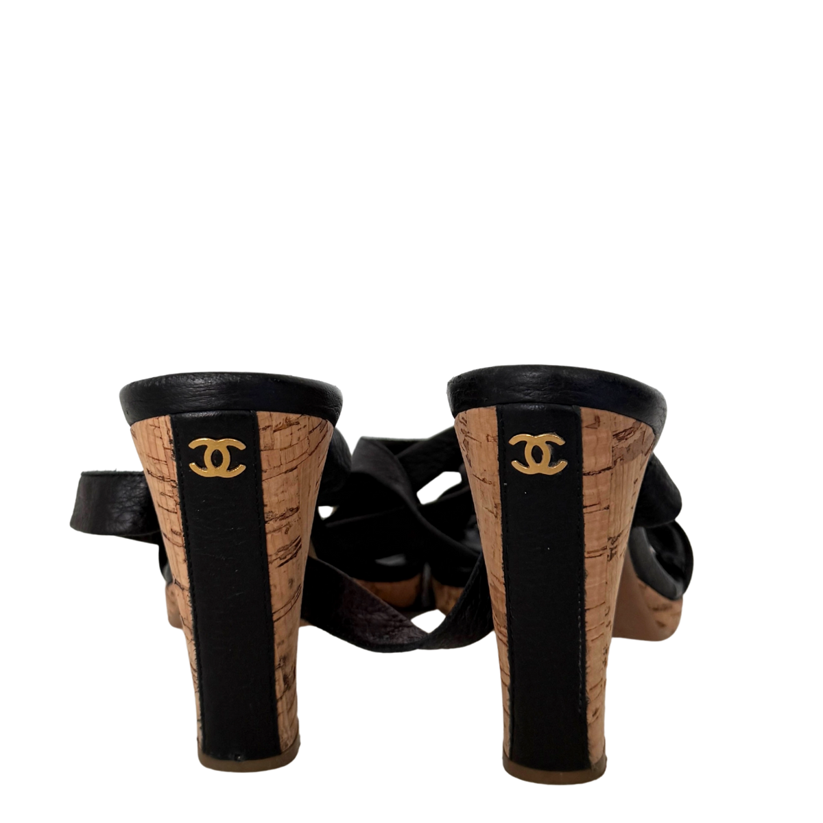 Chanel Sandaletten Größe 38 Schwarz / sehr gut Chanel