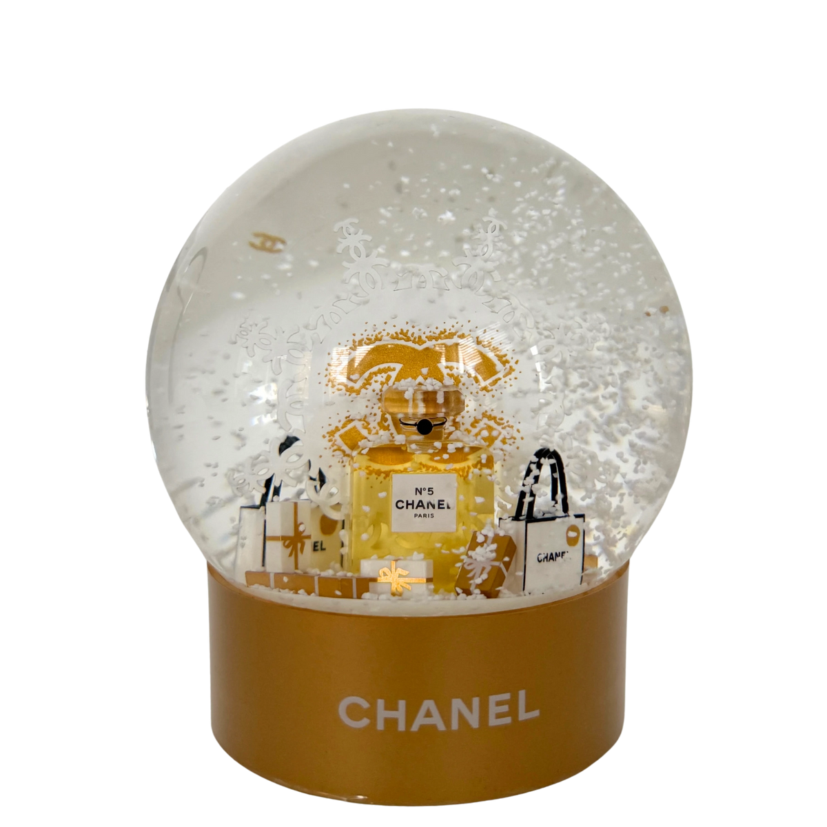 Chanel Schneekugel 2024 Gold / neuwertig Chanel