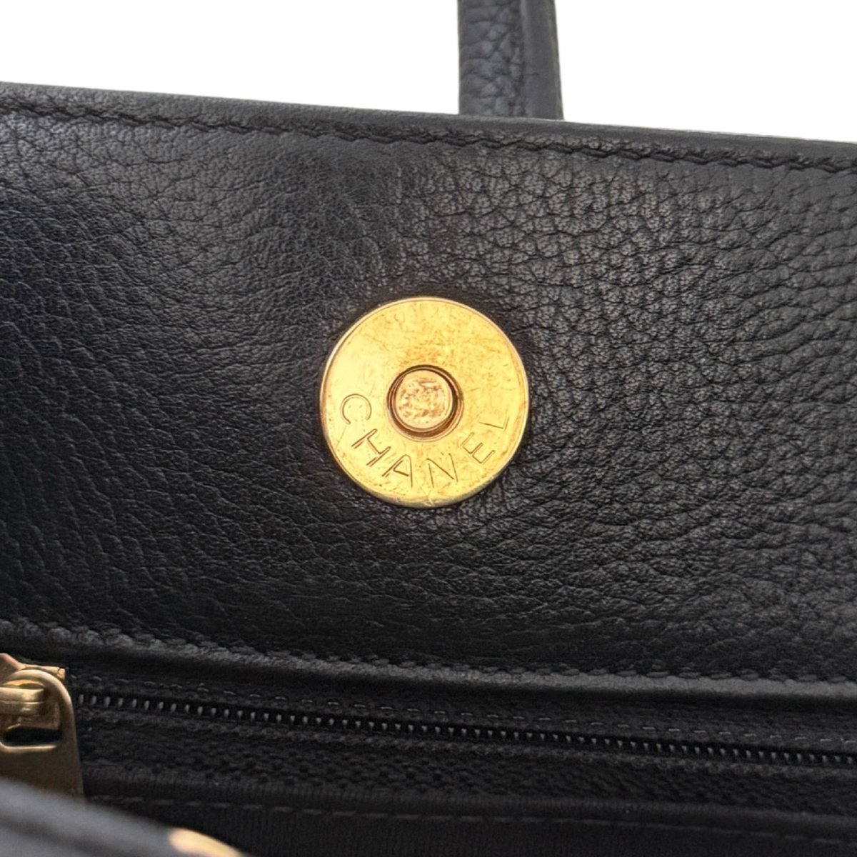 Chanel Executive Cerf Tote Bag Schwarz / sehr gut Chanel
