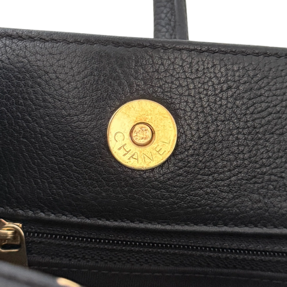 Chanel Executive Cerf Tote Bag Schwarz / sehr gut Chanel