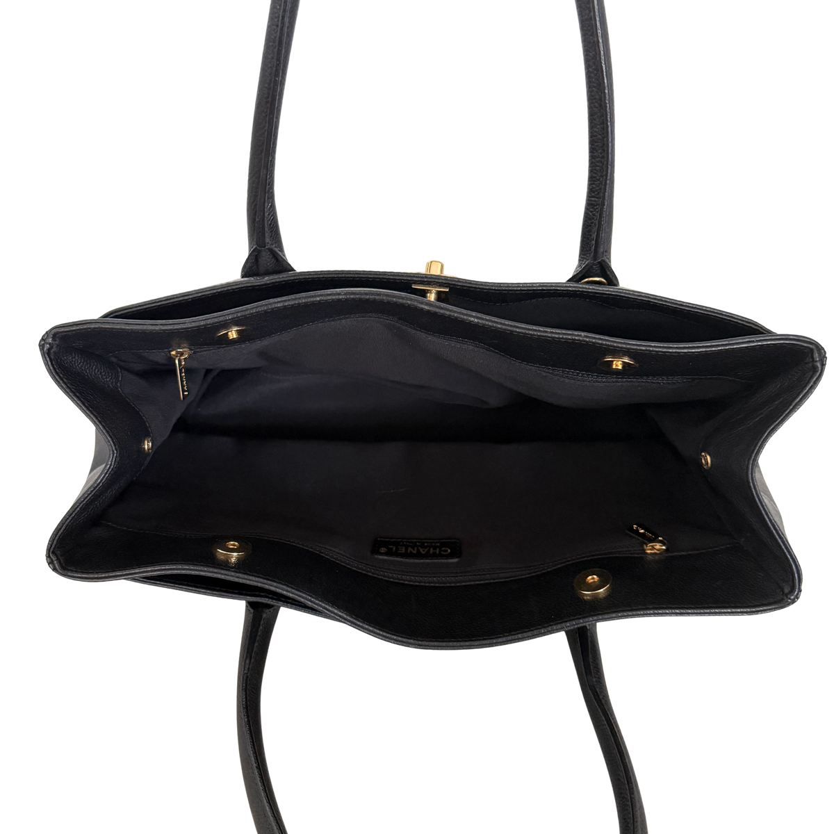 Chanel Executive Cerf Tote Bag Schwarz / sehr gut Chanel