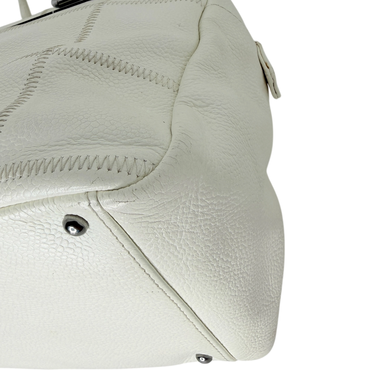 Chanel Square Stitch LAX Bowler Bag weiß / gut Chanel