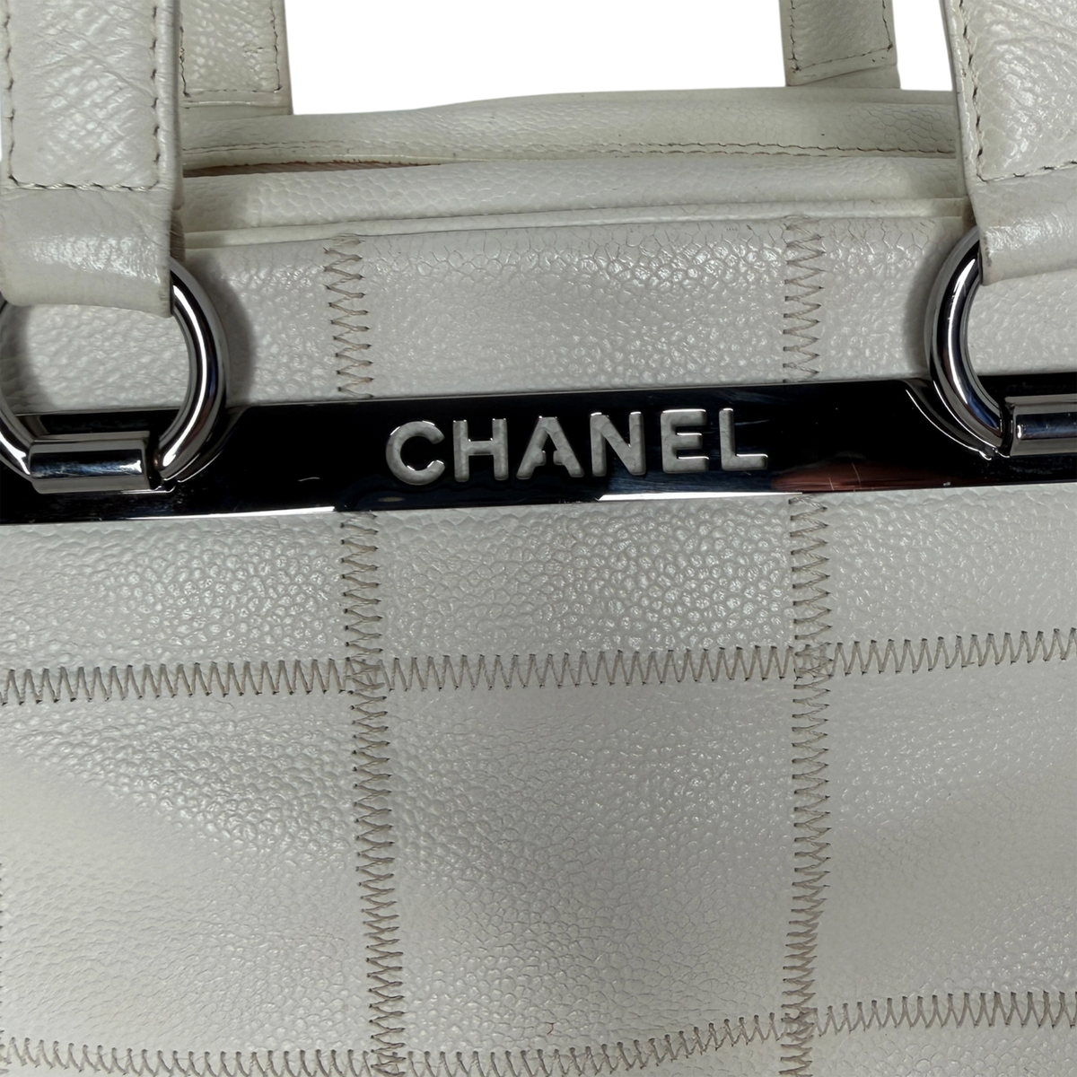 Chanel Square Stitch LAX Bowler Bag weiß / gut Chanel