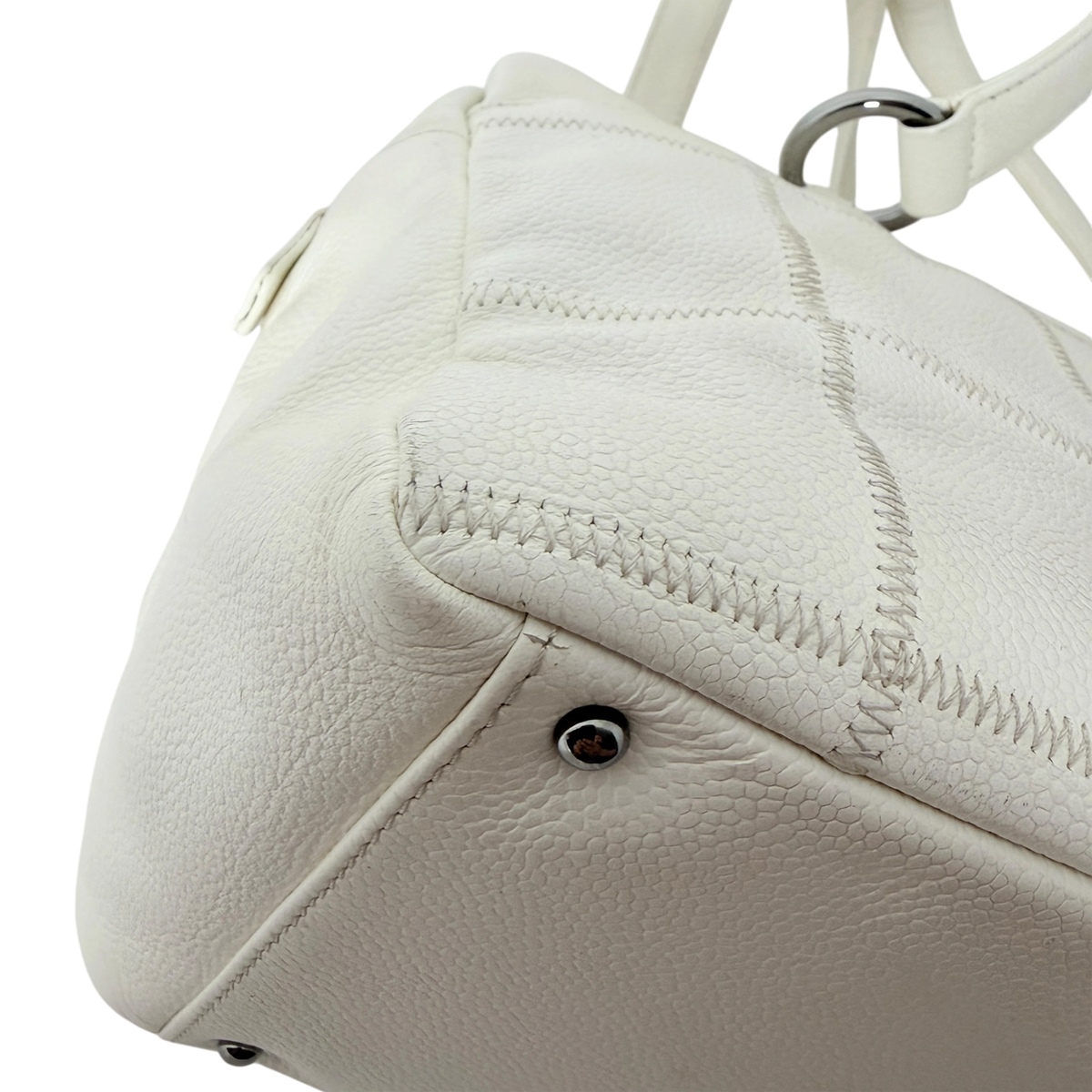 Chanel Square Stitch LAX Bowler Bag weiß / gut Chanel