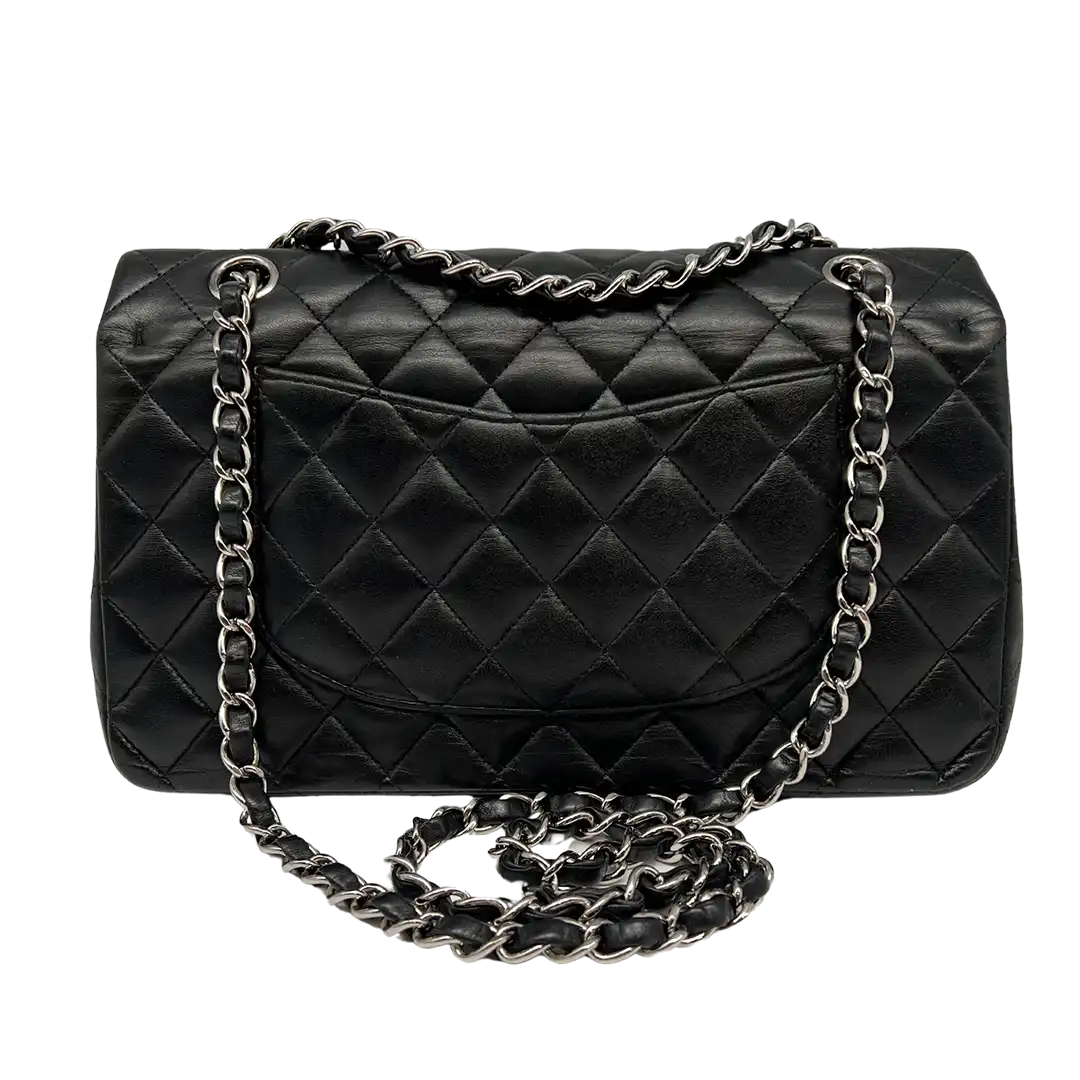 Chanel Classic Timeless Medium Flap Bag Lammleder schwarz / gut Chanel