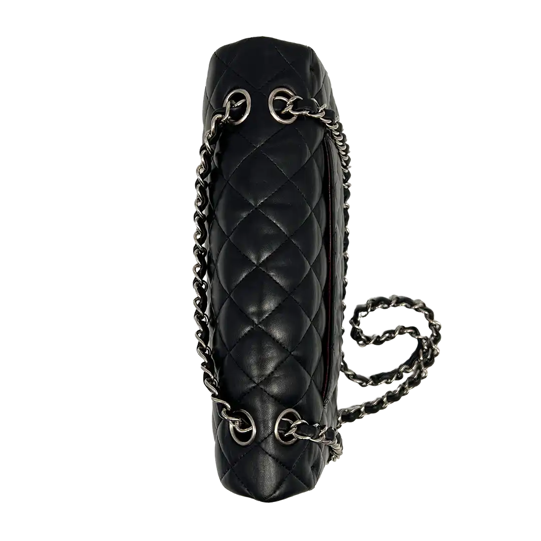 Chanel Classic Timeless Medium Flap Bag Lammleder schwarz / gut Chanel