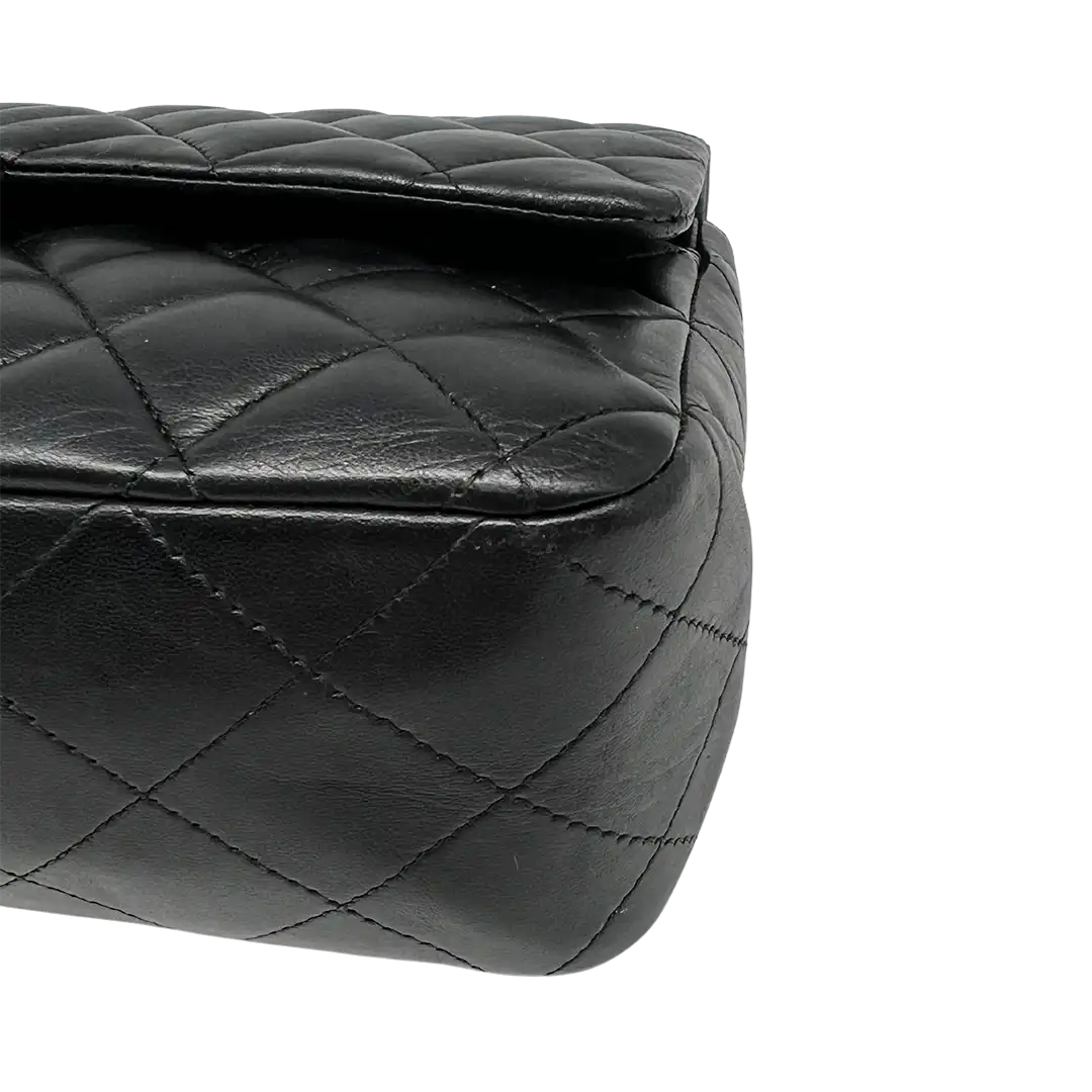 Chanel Classic Timeless Medium Flap Bag Lammleder schwarz / gut Chanel
