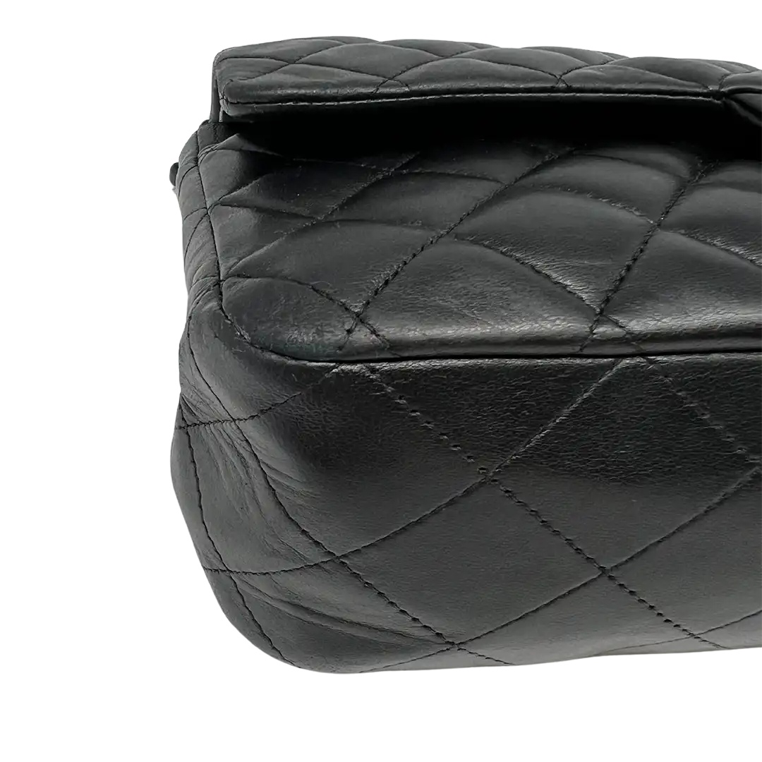 Chanel Classic Timeless Medium Flap Bag Lammleder schwarz / gut Chanel