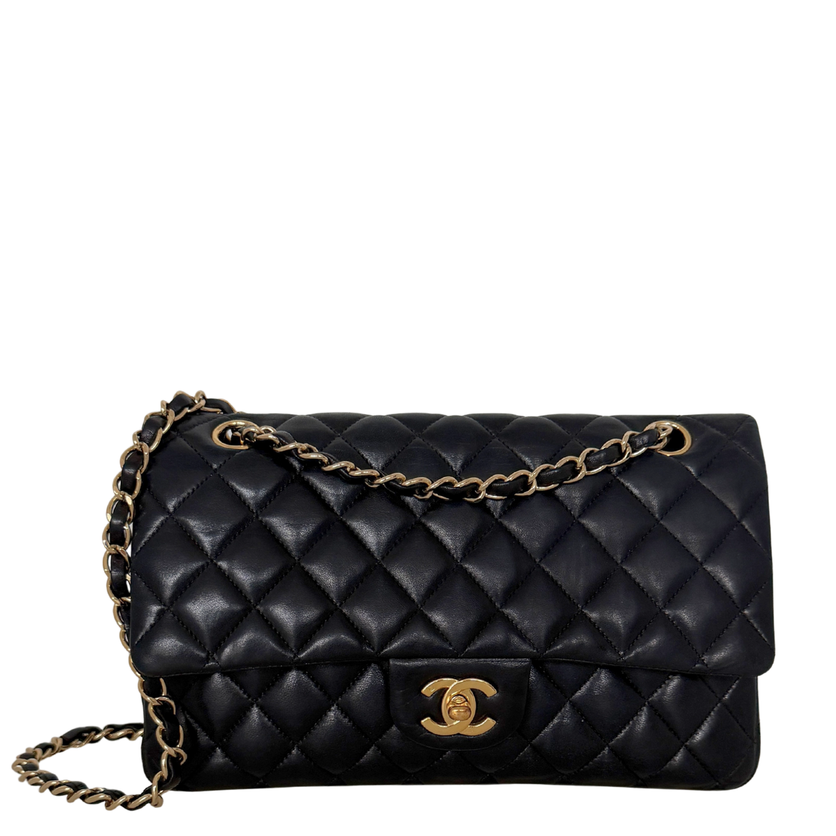 Chanel Vintage Timeless Double Flap Bag Medium schwarz / sehr gut Chanel