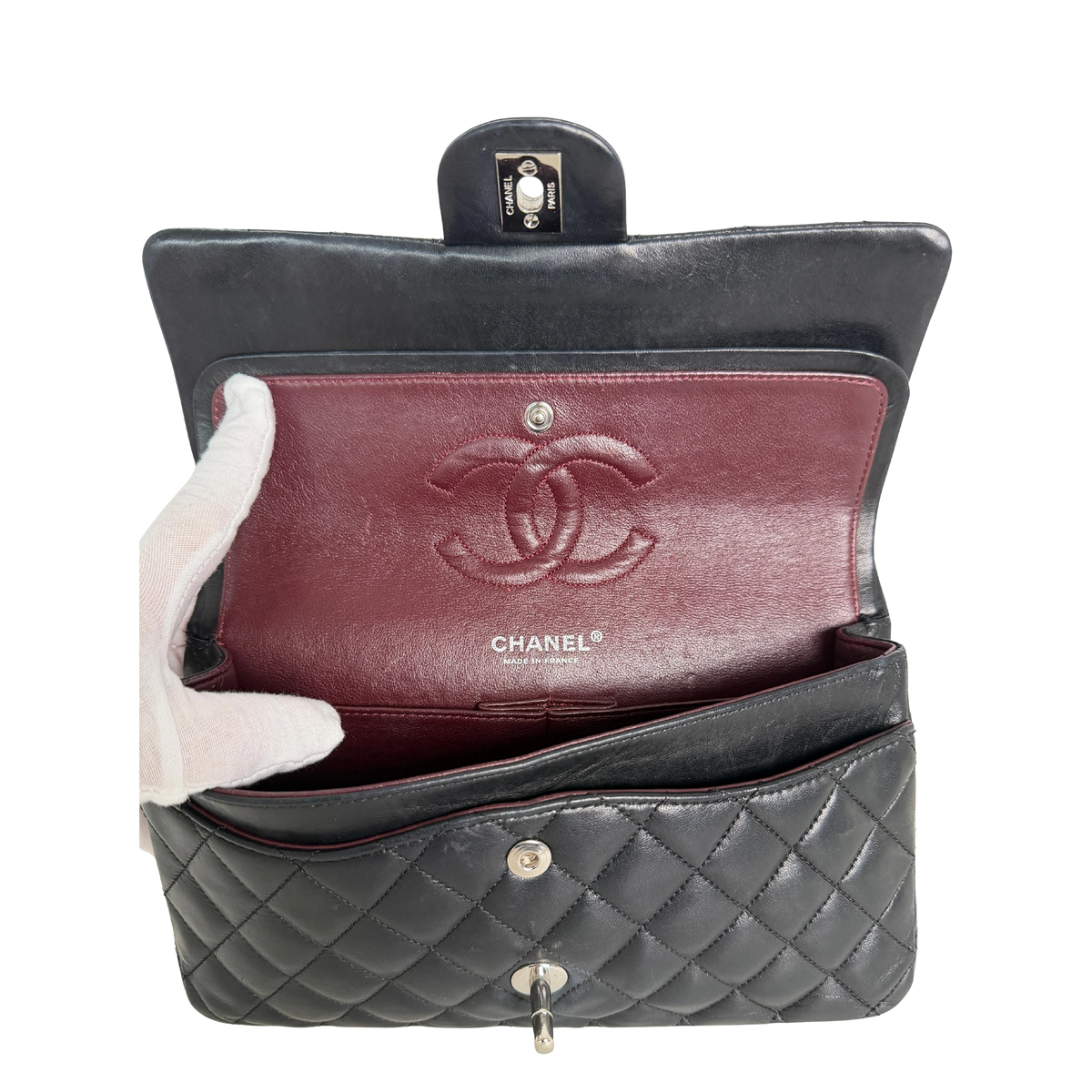 Chanel Timeless Medium Doubleflap Bag Lammleder schwarz / sehr gut Chanel