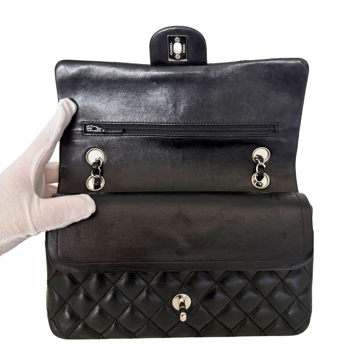 Chanel Timeless Medium Doubleflap Bag Lammleder schwarz / sehr gut Chanel