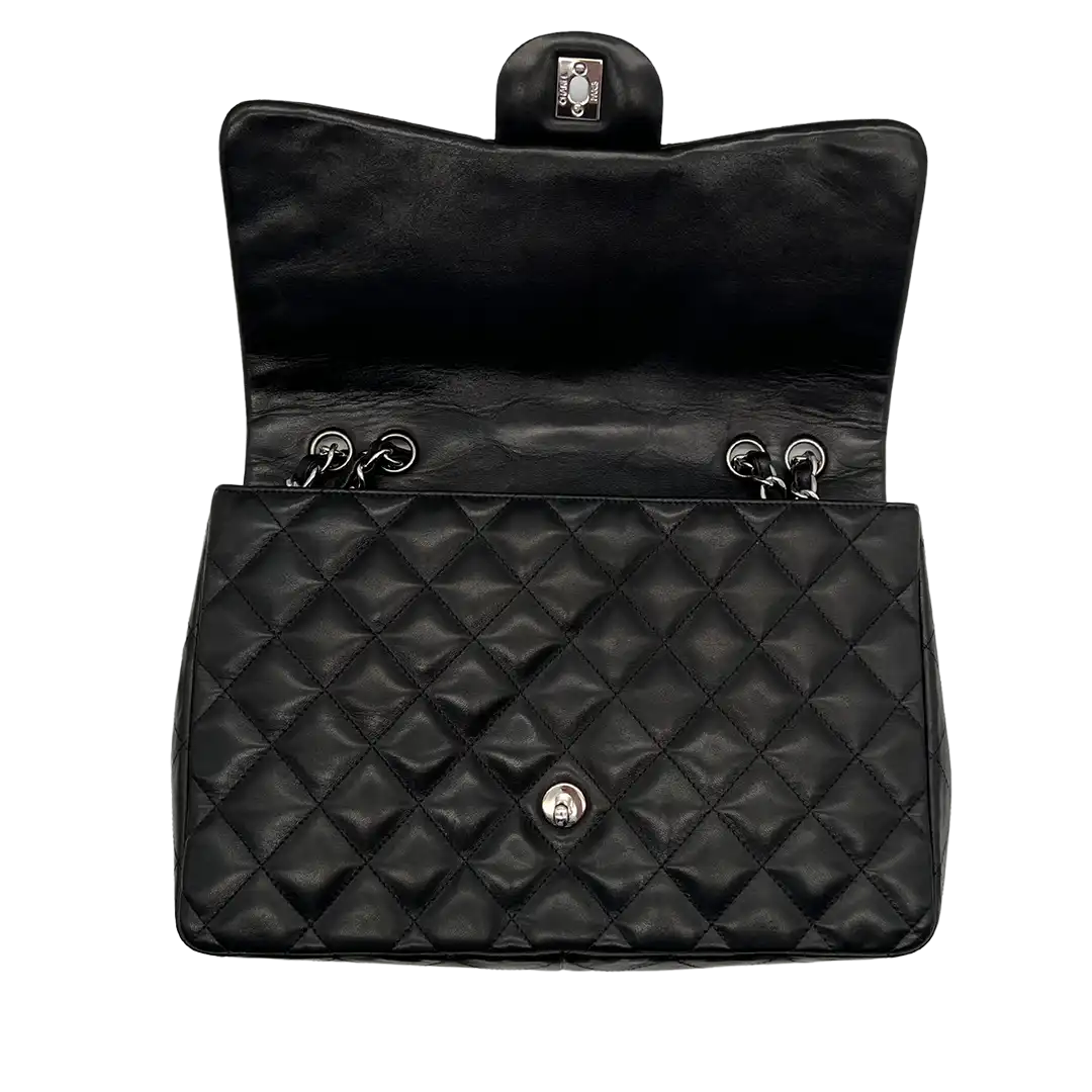 Chanel Timeless Jumbo Single Flap Bag Handtasche 2010 schwarz Lammleder / sehr gut Chanel