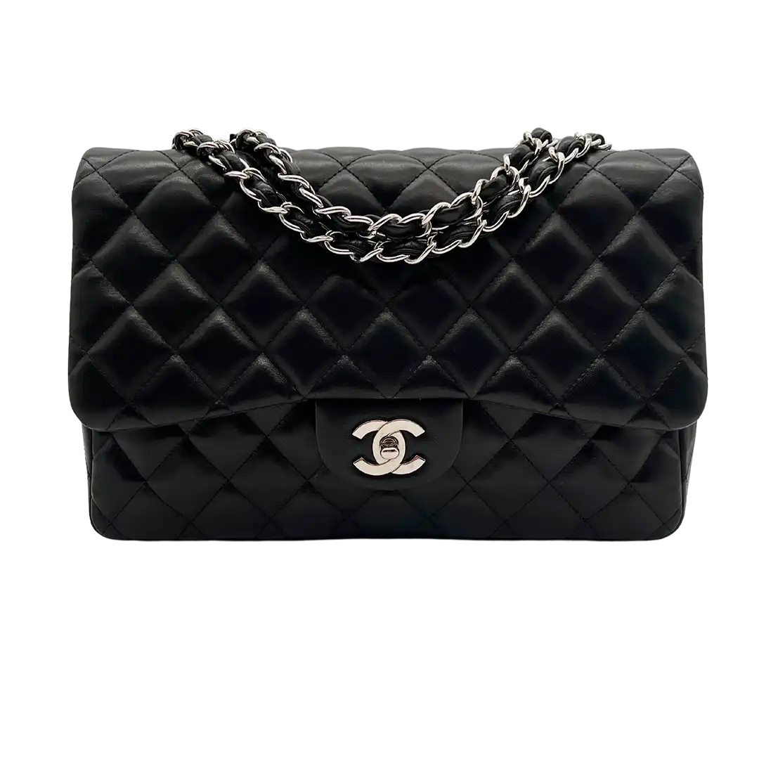 Chanel Timeless Jumbo Single Flap Bag Handtasche 2010 schwarz Lammleder / sehr gut Chanel
