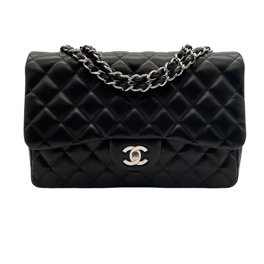 Chanel Timeless Jumbo Single Flap Bag Handtasche 2010 schwarz Lammleder / sehr gut Chanel