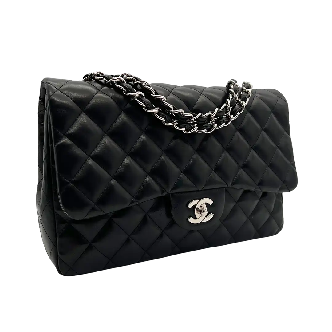 Chanel Timeless Jumbo Single Flap Bag Handtasche 2010 schwarz Lammleder / sehr gut Chanel