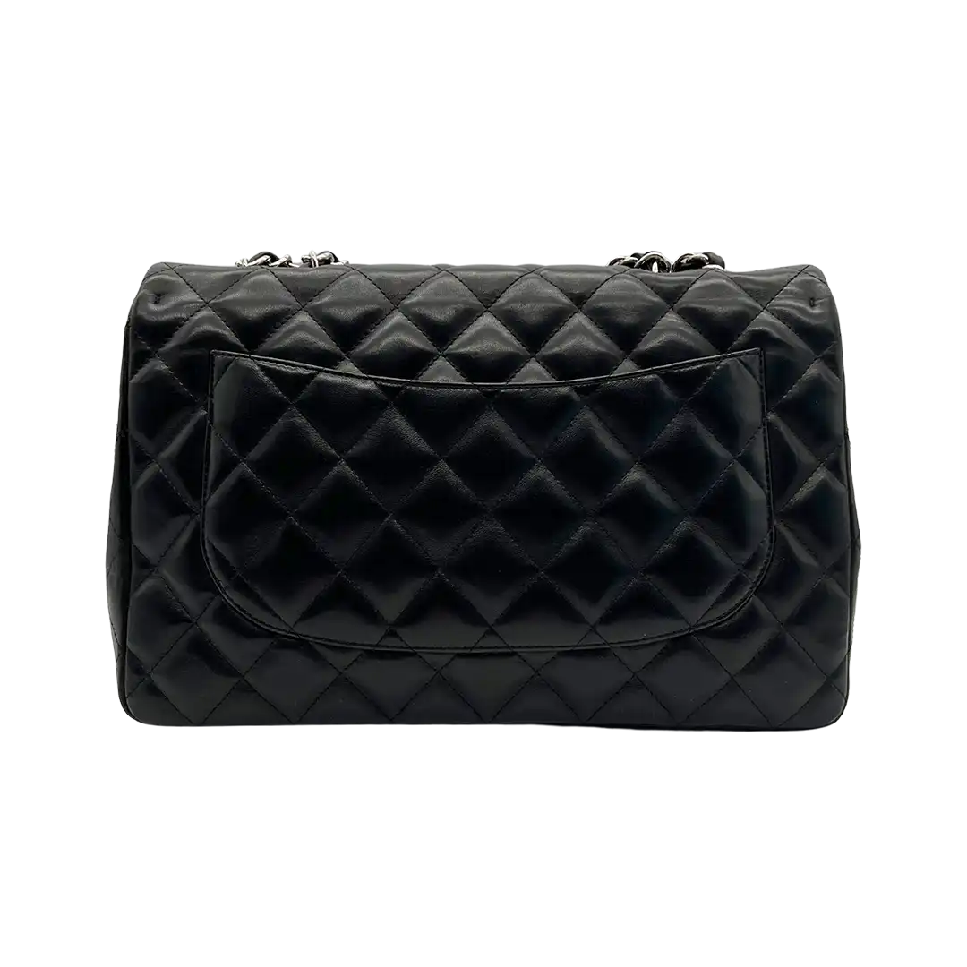 Chanel Timeless Jumbo Single Flap Bag Handtasche 2010 schwarz Lammleder / sehr gut Chanel