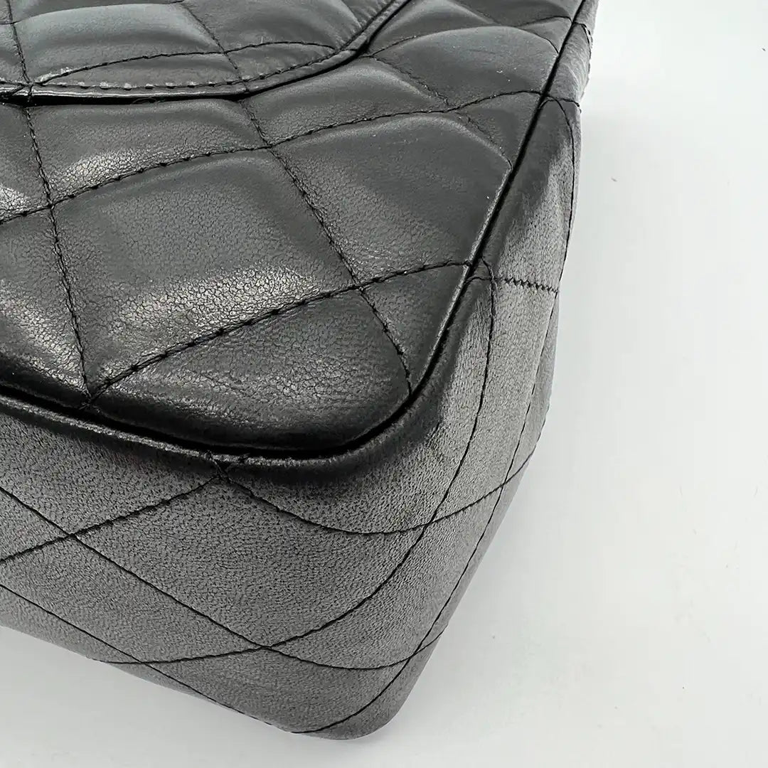 Chanel Timeless Jumbo Single Flap Bag Handtasche 2010 schwarz Lammleder / sehr gut Chanel