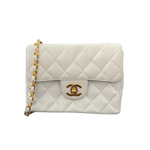 Chanel Timeless Mini Vintage wit Leer gouden Hardware
