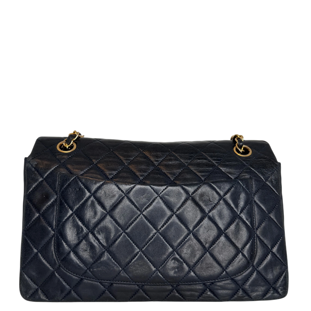 Chanel Classic Single Flap Medium Navy Lammleder / gut Chanel