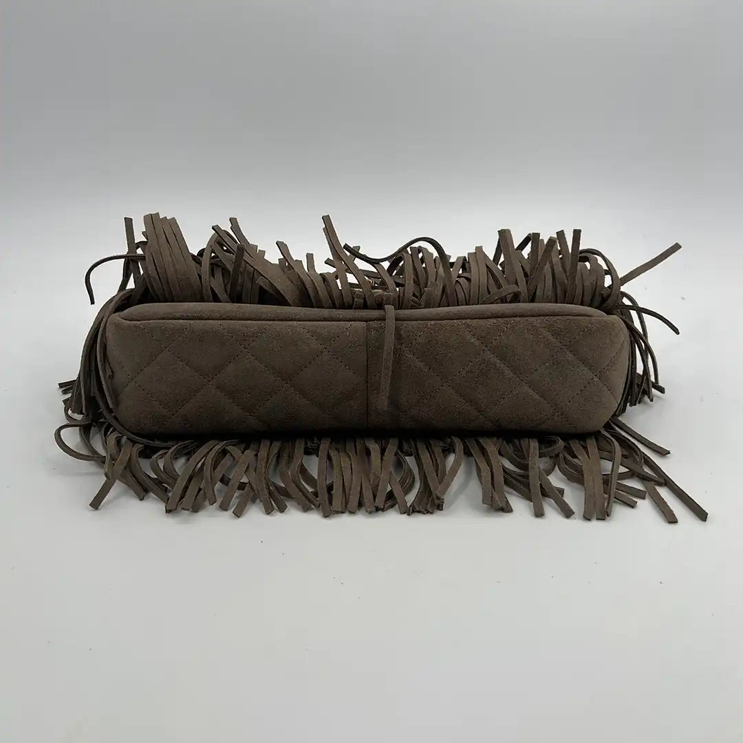 Chanel Timeless Paris-Dallas Fringe Timeless Flap Bag Lammleder grau/taupe  / neuwertig Chanel