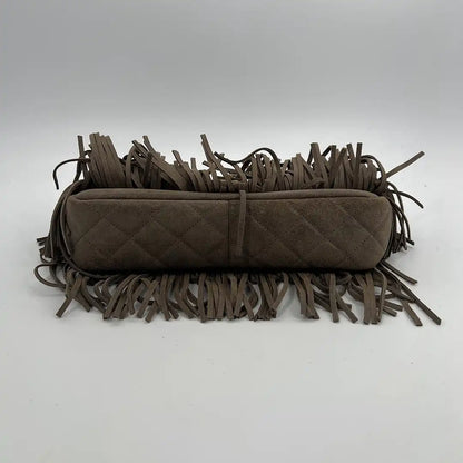 Chanel Timeless Paris-Dallas Fringe Timeless Flap Bag Lammleder grau/taupe  / neuwertig Chanel