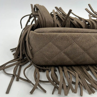 Chanel Timeless Paris-Dallas Fringe Timeless Flap Bag Lammleder grau/taupe  / neuwertig Chanel