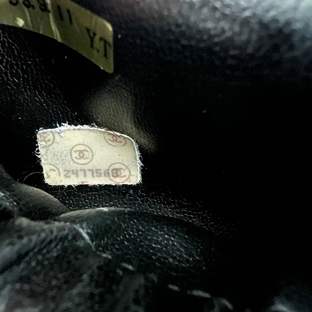 Chanel Nécéssaire Beautycase Schwarz Kaviar Leder Vintage / gut Chanel