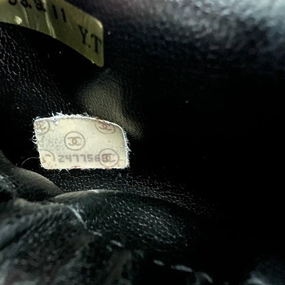 Chanel Nécéssaire Beautycase Schwarz Kaviar Leder Vintage / gut Chanel