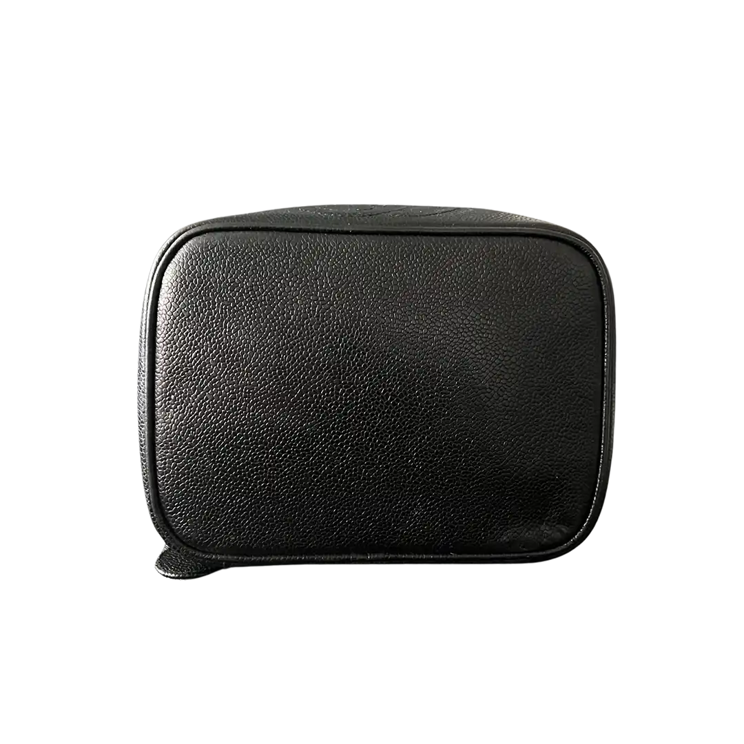 Chanel Nécéssaire Beautycase Schwarz Kaviar Leder Vintage / gut Chanel