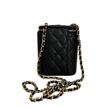Chanel Vertical Coco Beauty Vanity Case small Kaviarleder Fullset / ungetragen Chanel