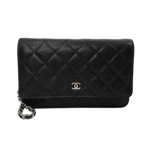 Chanel Wallet on Chain Bag Kaviaar Leer zwart zilverkleurige hardware