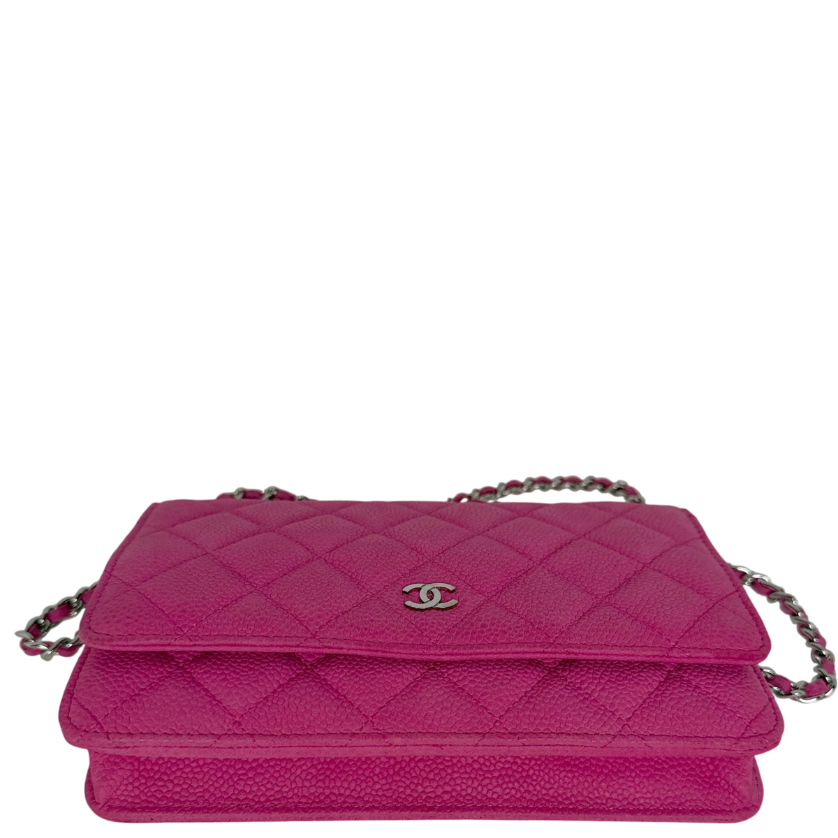 Chanel Classic Wallet on Chain WOC Caviar Pink Fuchsia Silber – Ansicht 6