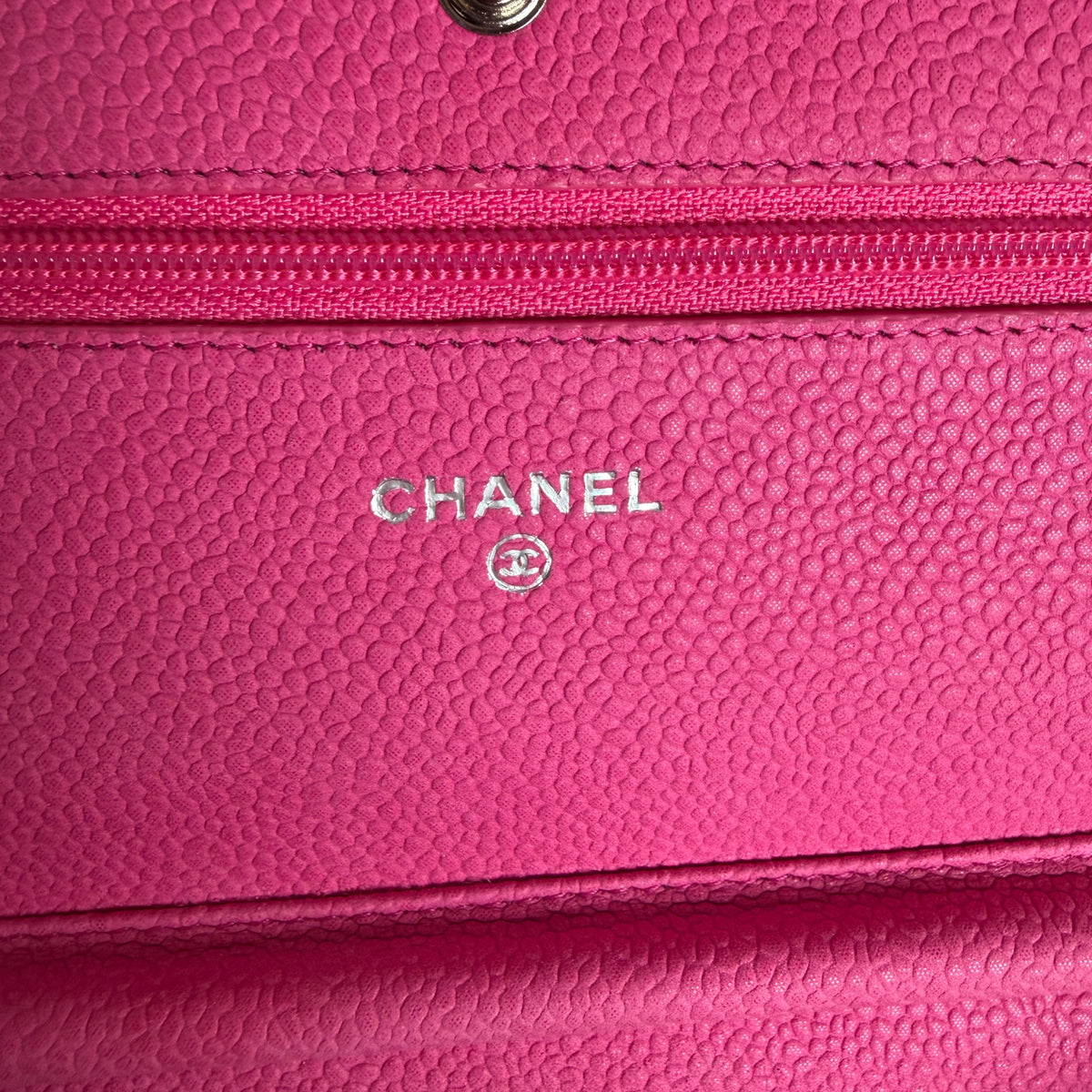 Chanel Classic Wallet on Chain WOC Caviar Pink Fuchsia Silber – Ansicht 9