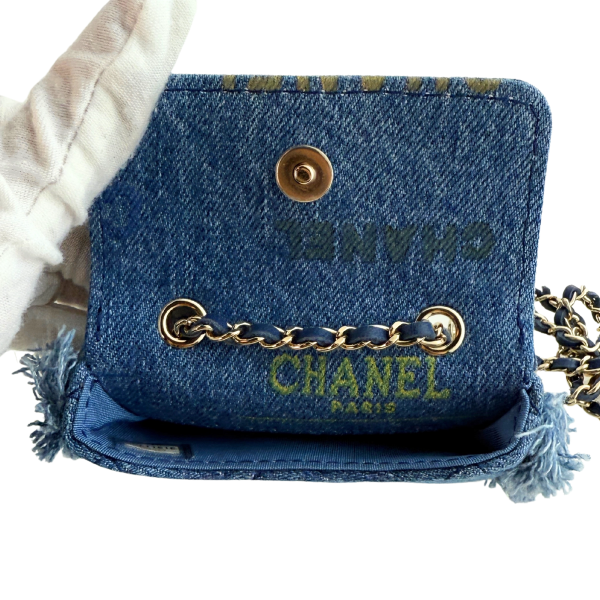 Chanel Micro Flapbag Denim / neuwertig Chanel