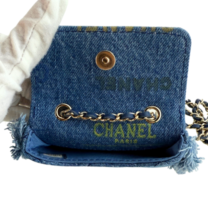 Chanel Micro Flapbag Denim / neuwertig Chanel