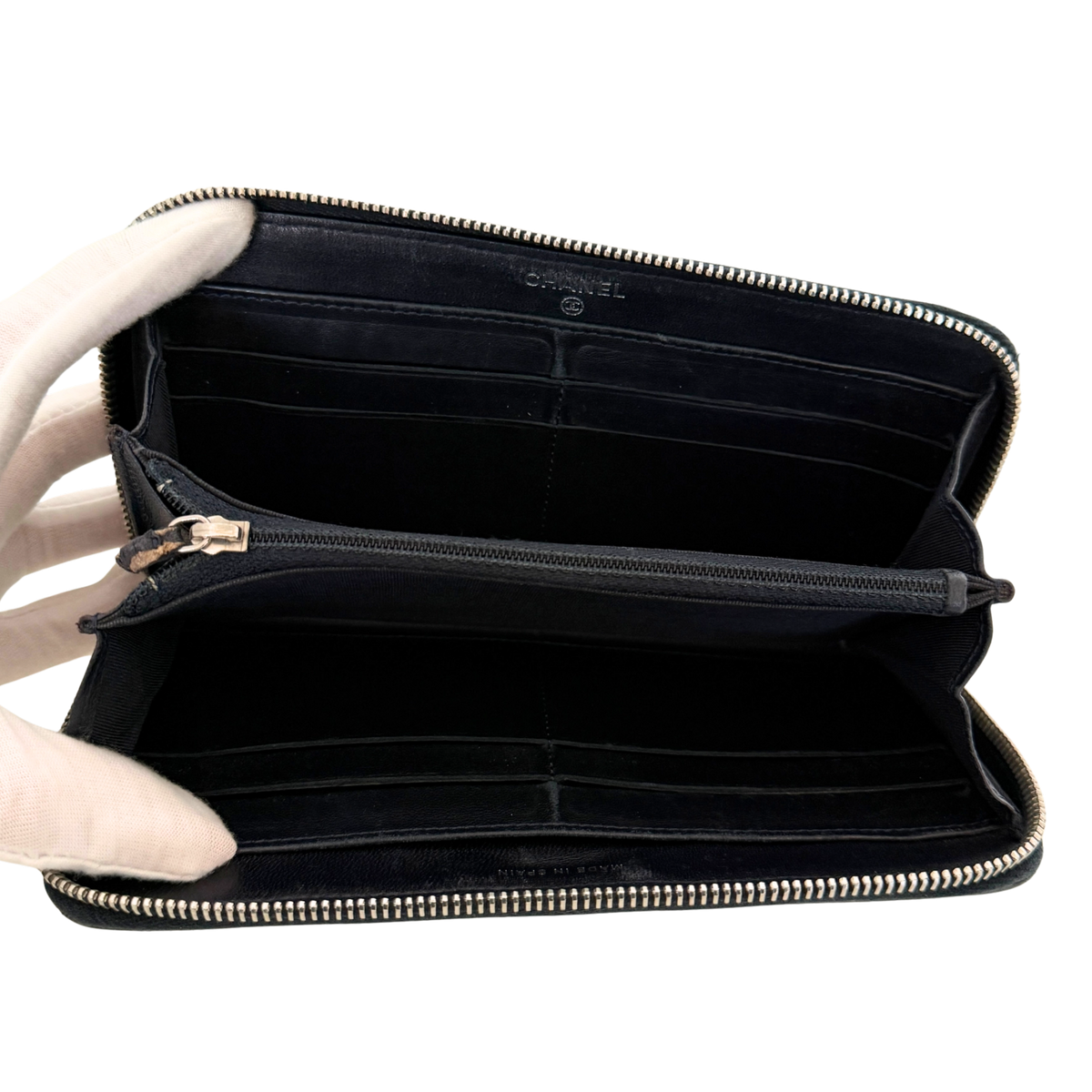 Chanel CC zip-around Geldbörse Dunkelblau / gut Louis Vuitton