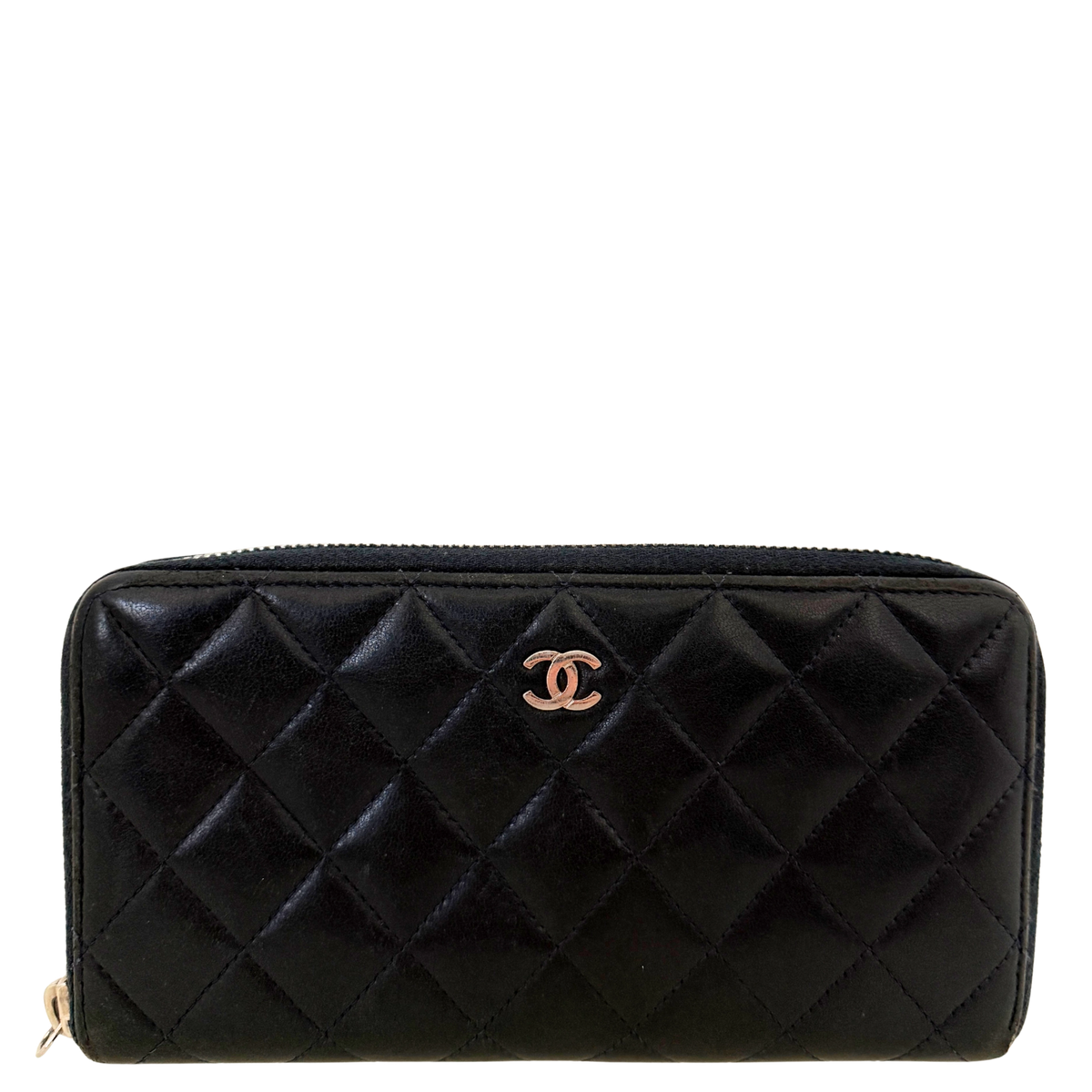 Chanel CC zip-around Geldbörse Dunkelblau, gut