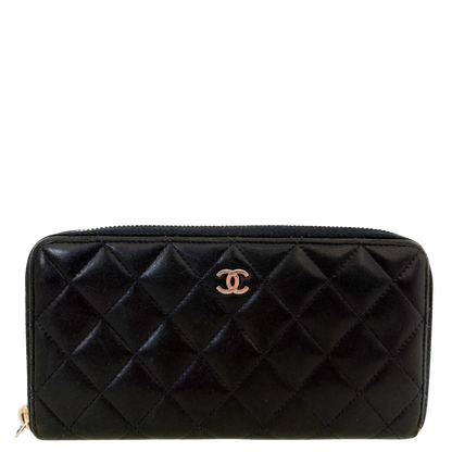 Chanel CC zip-around Geldbörse Dunkelblau, gut