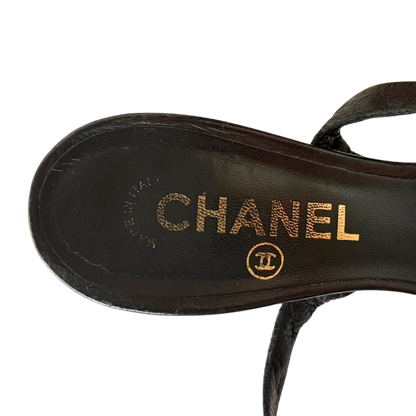 Chanel Sandaletten Größe 38 Schwarz / sehr gut Chanel