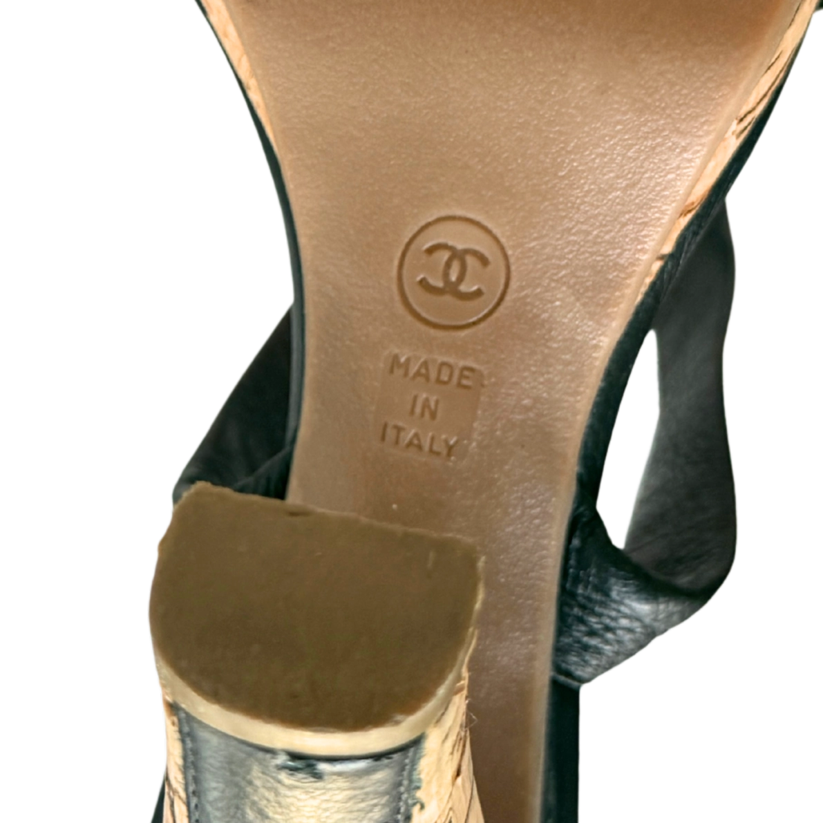 Chanel Sandaletten Größe 38 Schwarz / sehr gut Chanel