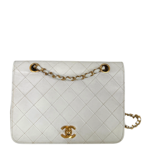 Chanel Timeless Vintage Single Flap Tas Kleiner Wit