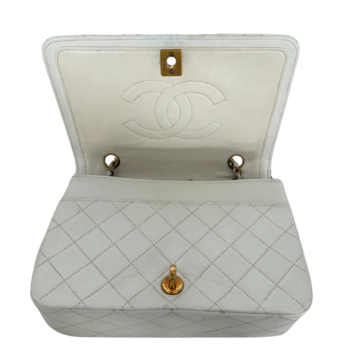 Chanel Timeless Single Flap Small Weiß / gut Chanel