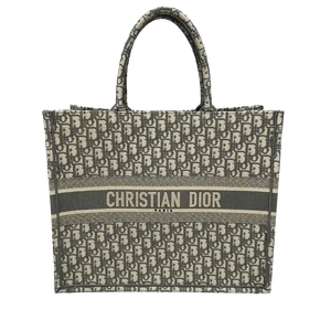 Christian Dior Book Tote Groot Oblique grijs