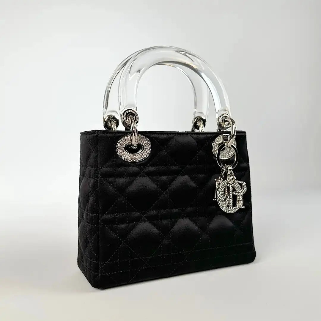 Christian Dior Mini Lady Dior schwarz Samt mit Kristallen limitiert / sehr gut Dior