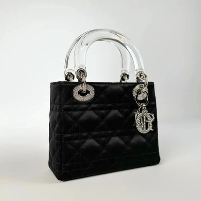 Christian Dior Mini Lady Dior schwarz Samt mit Kristallen limitiert / sehr gut Dior